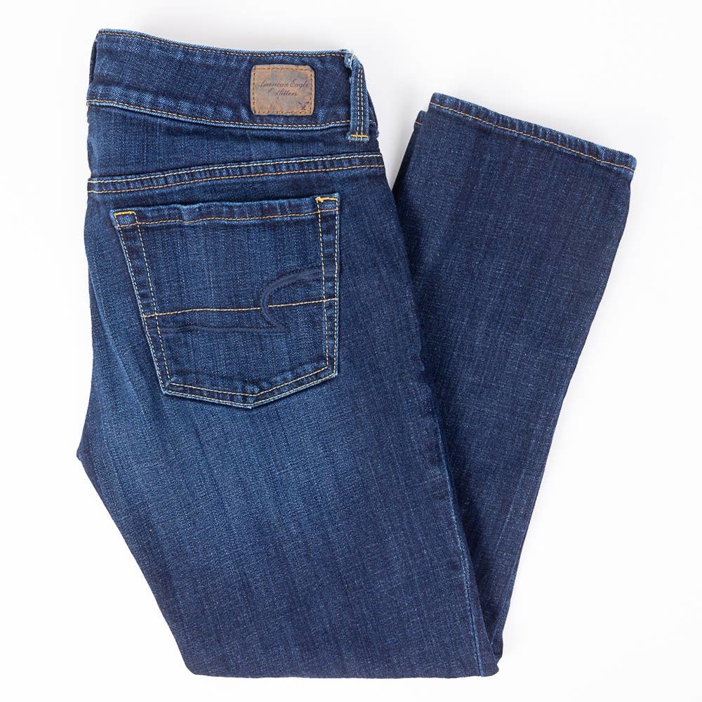 American Eagle Artist Crop Stretch Womens Jeans Dark Wash Size 6 Reg